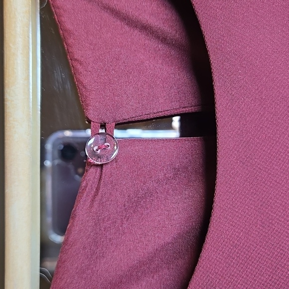 Jenny Yoo Charlie Tiered Ruffle Chiffon High-Neck Maxi Bridesmaid Gown In Merlot - Picture 10 of 13
